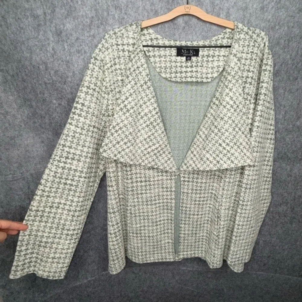 NWT Mo-Ka by Santa‎ Fe Apparel Lurex Tweed Cotton Blend Jacket- Sz 3X